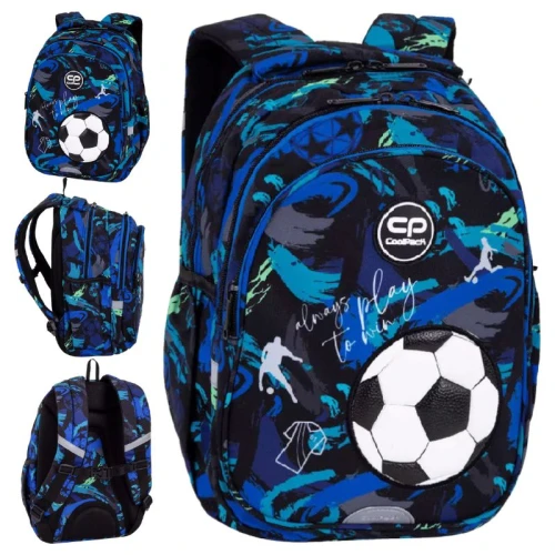 Rucsac Școlar Jerry Coolpack Football Navy Pentru Școală Spațios pentru Copii Pentru Băieți Sportiv