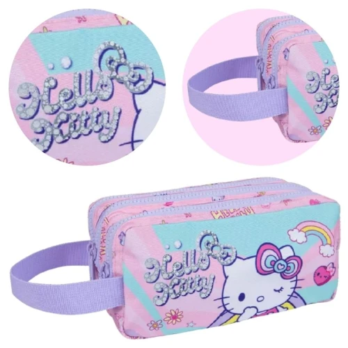 Penar Coolpack Hello Kitty Roz Pink Trei Compartimente Mare Școlar Borsetă Pentru Fetiță Spațios