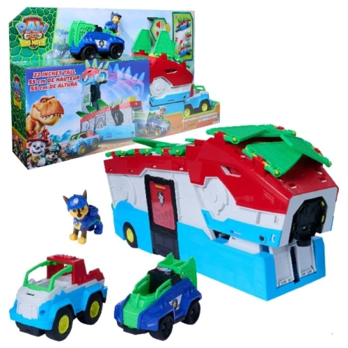 Psi Patrol și Dinozauri Dino Film Centru Mobil de Comandă Bază + Figurina Cățelușului Chase