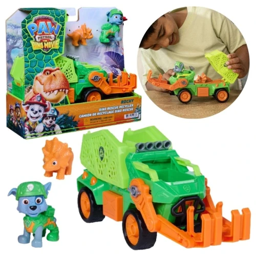 Paw Patrol și Dinozauri Dino Film Vehicul Crucişător Transportator Figurină Rocky + Dinosaur