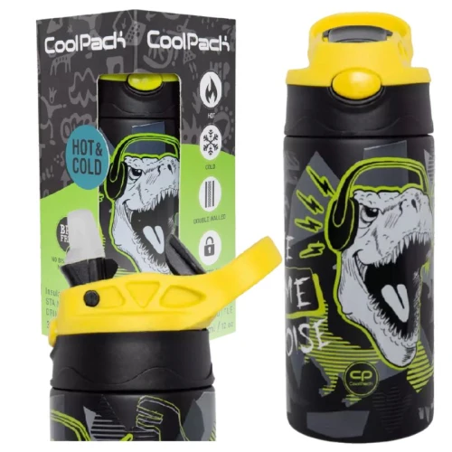 Sticlă Termică Din Oțel Inoxidabil Coolpack Dinopark 350 ML Pentru Școală Pentru Copii