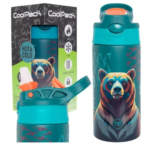 Sticlă Termică Din Oțel Inoxidabil Coolpack Bear 350 ML Pentru Școală Pentru Copii