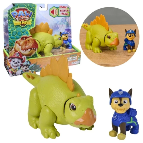 Patrula Cățelușilor și Dinozauri Dino Film Set de Figurine Interactiv Tiranosaur Roșcând + Chase
