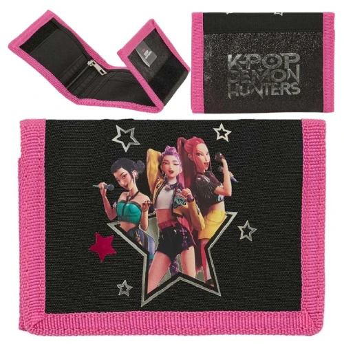 Portofel K-pop Demon Hunters Energy Portofel școlar pliabil pentru copii cu închidere velcro