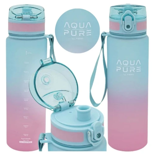 Astra Aqua Pure Sticlă Pentru Apă Rezistentă Școlară și Sport, Fără BPA 600ml Turcoaz