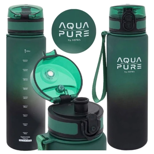 Astra Aqua Pure Sticlă pentru Apă Bidon Mare Școlar și de Antrenament Fără BPA 600ml Verde