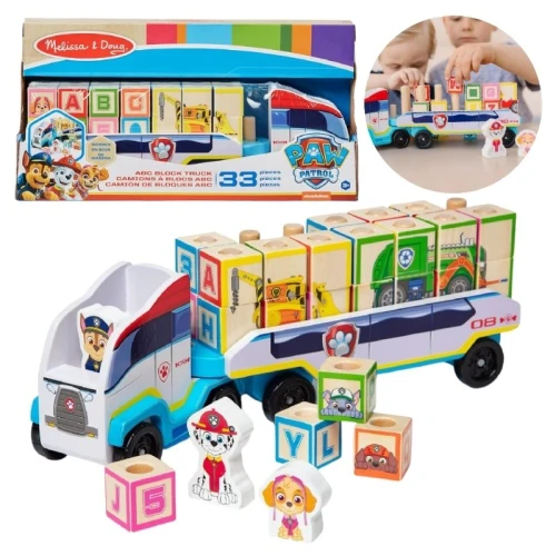 Camion de lemn Paw Patrol Melissa & Doug Jucărie educativă ABC pentru copii