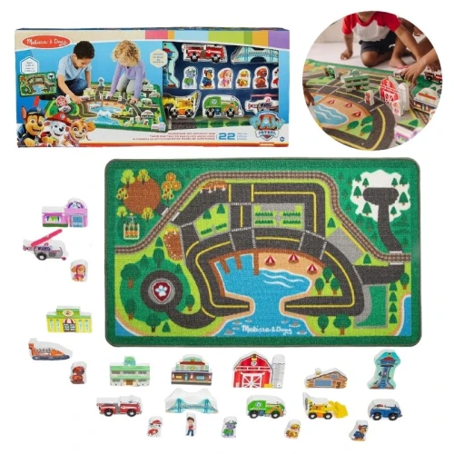 Covor pentru Copii Melissa & Doug Jucărie pentru Copii Străzi Oraș Drum Figurine Paw Patrol