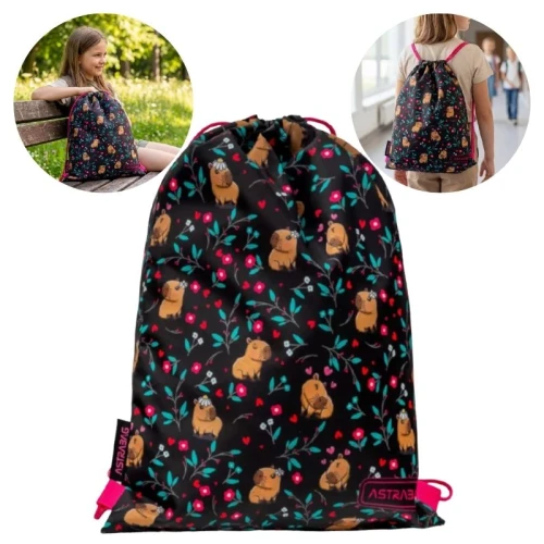 Saculet pentru Încălțăminte Astra AstraBag Flower Capy pentru Școală și Sport, Rucsac pentru Pantofi Pentru Copii