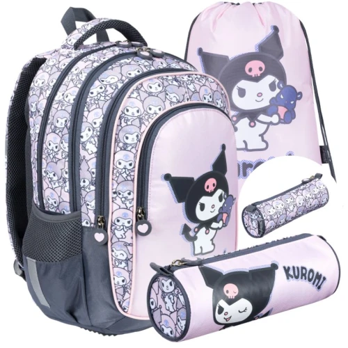 Set Școlar Pentru Copii St. Majewski Kuromi 3în1 Rucsac Spațios Pentru Școală Grădiniță Sac Pentru Încălțăminte Penar Tub