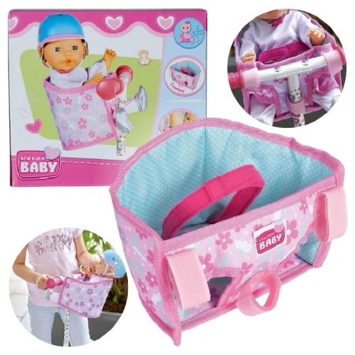 Simba New Born Baby Scaun pentru Păpuși pentru Bicicletă Șezut pentru Bicicletă Trotinetă Flori Roz Accesorii pentru Păpuși Fete
