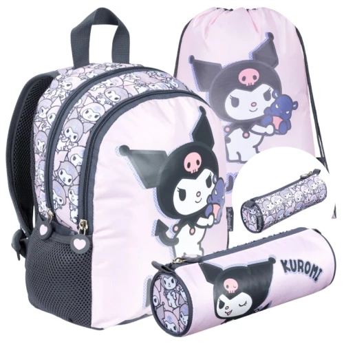 Set Școlar Pentru Copii St. Majewski Kuromi 3în1 Rucsac Spațios Pentru Școală Grădiniță Sac Pentru Pantofi Penar Tub
