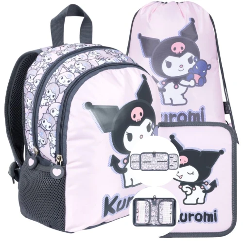 Set Școlar Pentru Copii St. Majewski Kuromi 3în1 Rucsac Spațios Pentru Școală Grădiniță Sac Pentru Pantofi Penar Răsucit