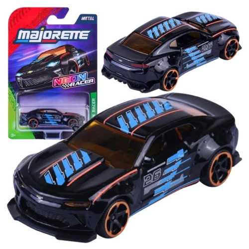 Majorette Neon Racer Premium Mașinuță Auto Vehicul Metalic Chevrolet Model Camaro Scara 1:64