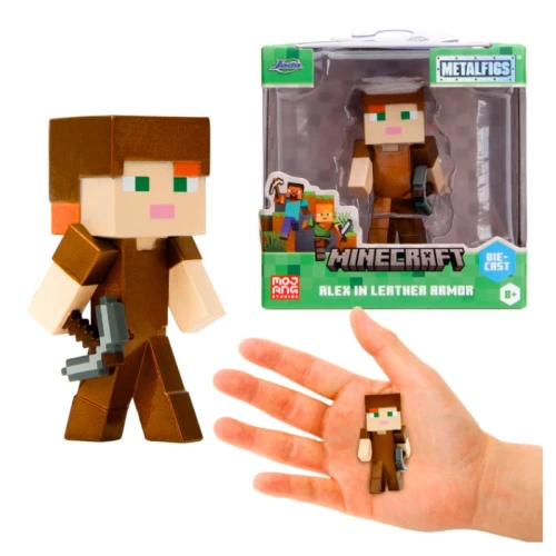 Figurină metalică de colecție Jada Minecraft Alex în armură de piele 1 buc.