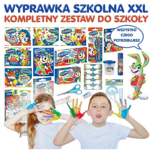 Bambino Set Școlar Complet Set Mare XXL 20 Elemente Blocuri Creioane Foarfeci
