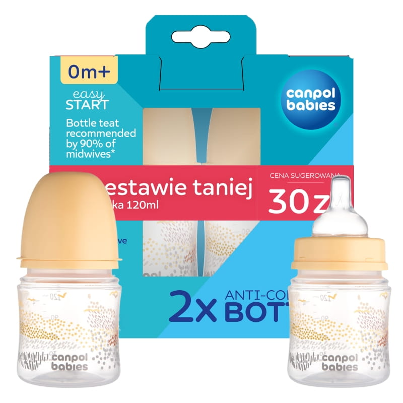 Canpol Babies Sticlă EasyStart 120ml Mountains Duopack