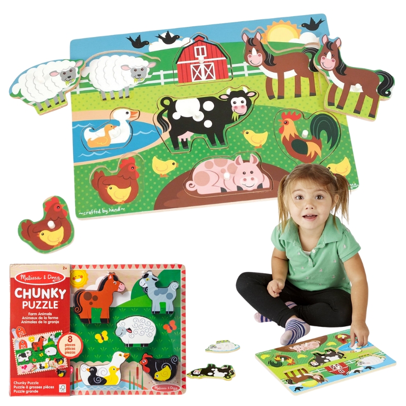 Melissa & Doug Puzzle Chunky din Lemn