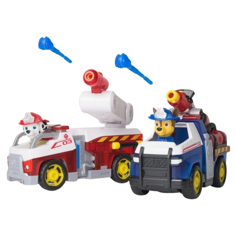 Setul de vehicule Psi Patrol 2 Pompieri de Salvare Chase & Marshall