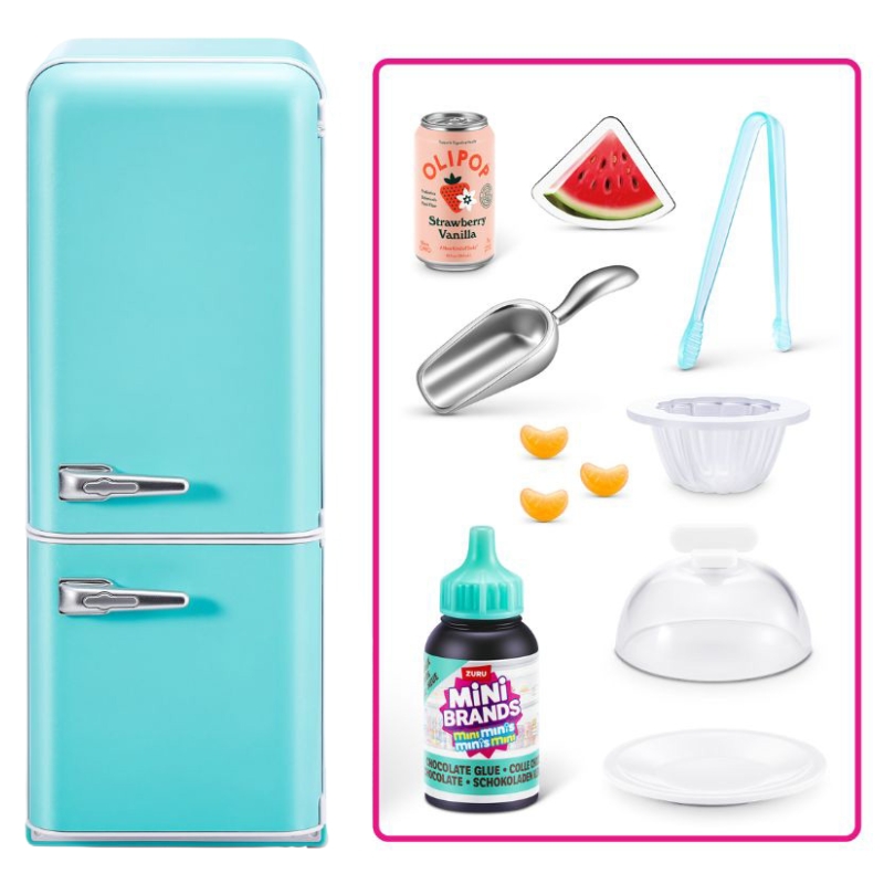 Zuru Mini Brands Fill The Fridge Set Mini Frigider 8+