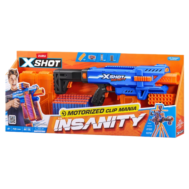 Zuru X-Shot Insanity Wyrzutnia Motorized Clip Mania