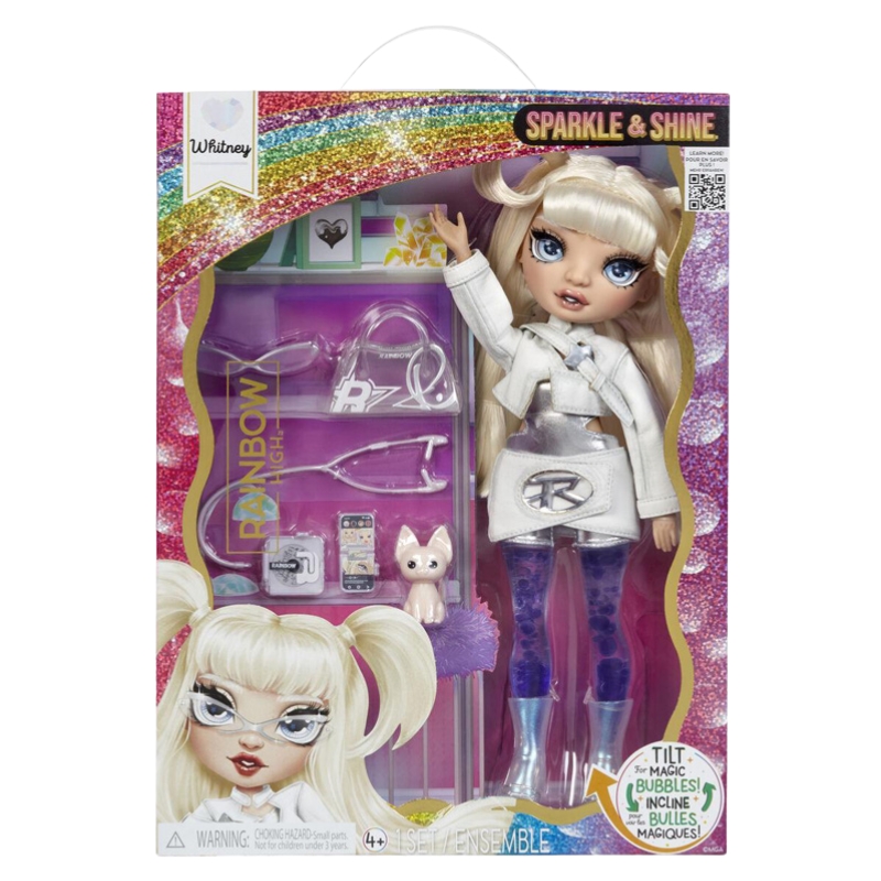 PAPUŞĂ RAINBOW HIGH SPARKLE & SHINE WHITNEY CU BULE MAGICE ÎN PICIOARE