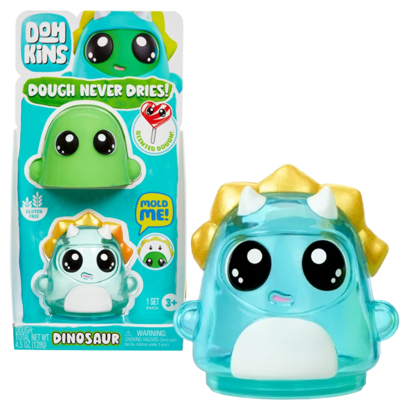 MASĂ PLASTICĂ DOHKINS VERDE CU FIGURINĂ DINOZAUR