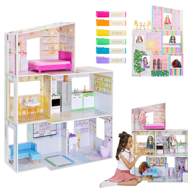 RAINBOW HIGH COLOR AND PLAY HOUSE CASĂ DE COLORAT PENTRU PĂPUȘI CU MARKERE