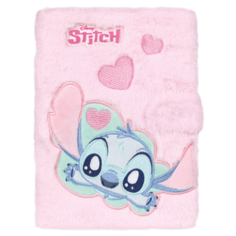 Disney Stitch Fluffy Notes Cu Sistem de Închidere A5