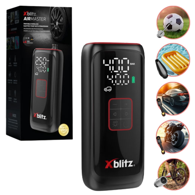 Xblitz Airmaster Pompă Electrică Portabilă Fără Fir Cu Powerbank