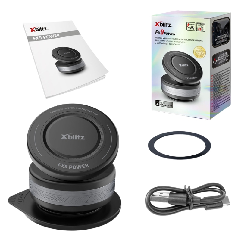 Xblitz Fx9 Power Suport Magnetic Vacuum cu Încărcare Inductivă