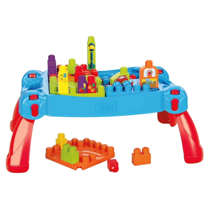 Toysone Mega Bloks Set Cu Masă Pliante Construiește și Învață