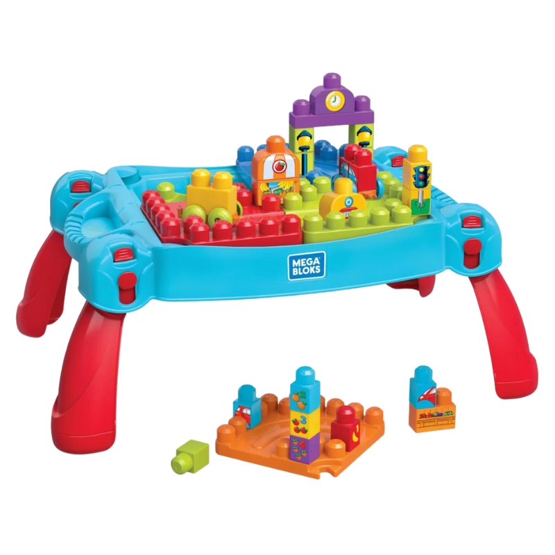 Toysone Mega Bloks Set Cu Masă Pliante Construiește și Învață
