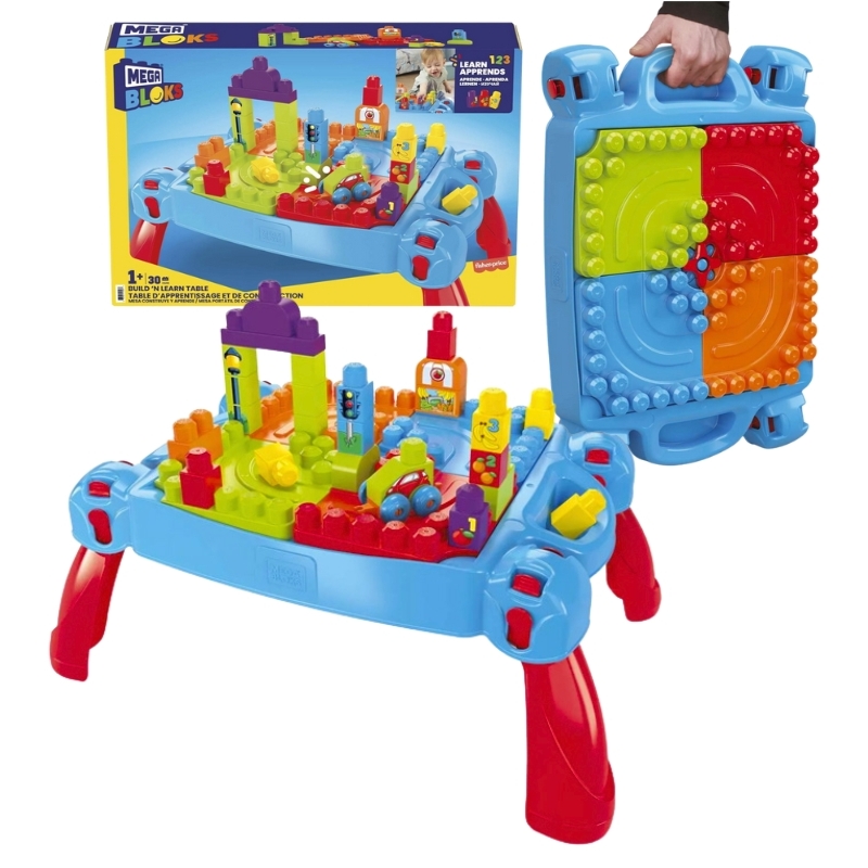 Toysone Mega Bloks Set Cu Masă Pliante Construiește și Învață