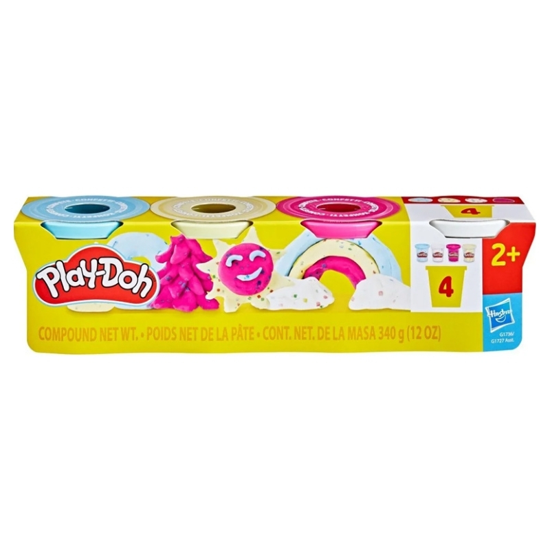 Play-Doh 4Pak Confetti 4 Tuburi
