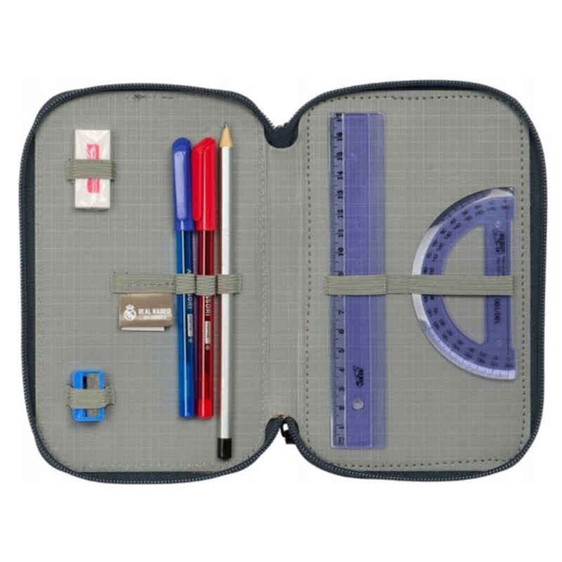 Safta Pencil Case 3-compartment With Equipment Real Madrid