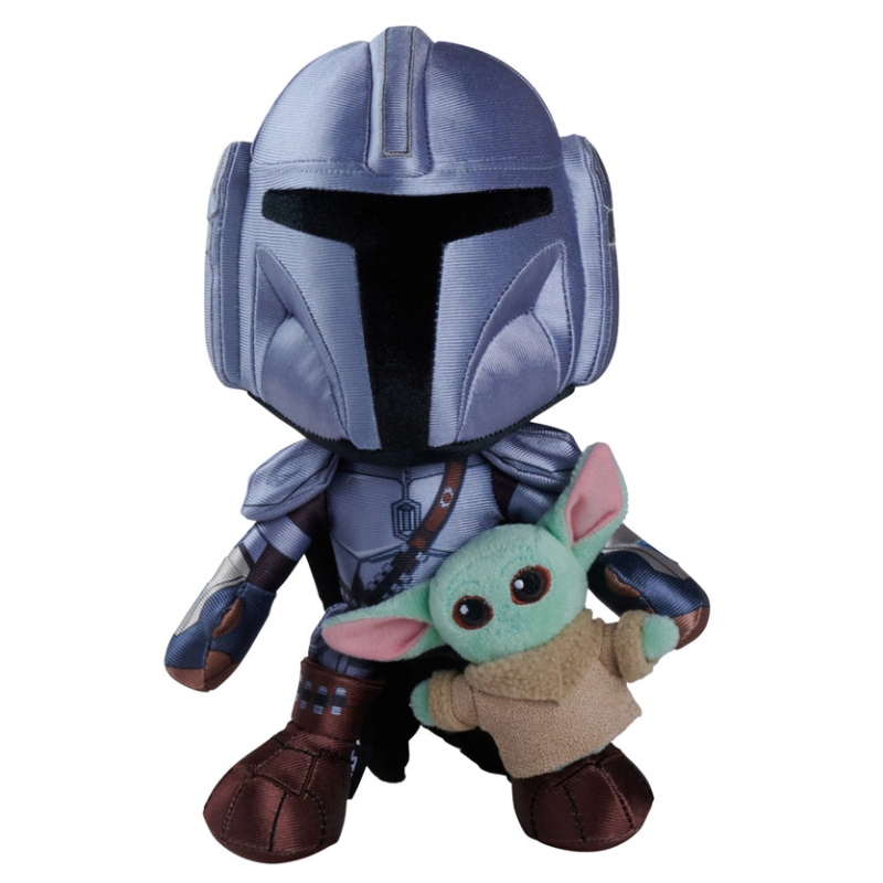 Disney Star Wars Figurina Mandalorian cu Mini Grogu Baby Yoda Jucărie de Pluș