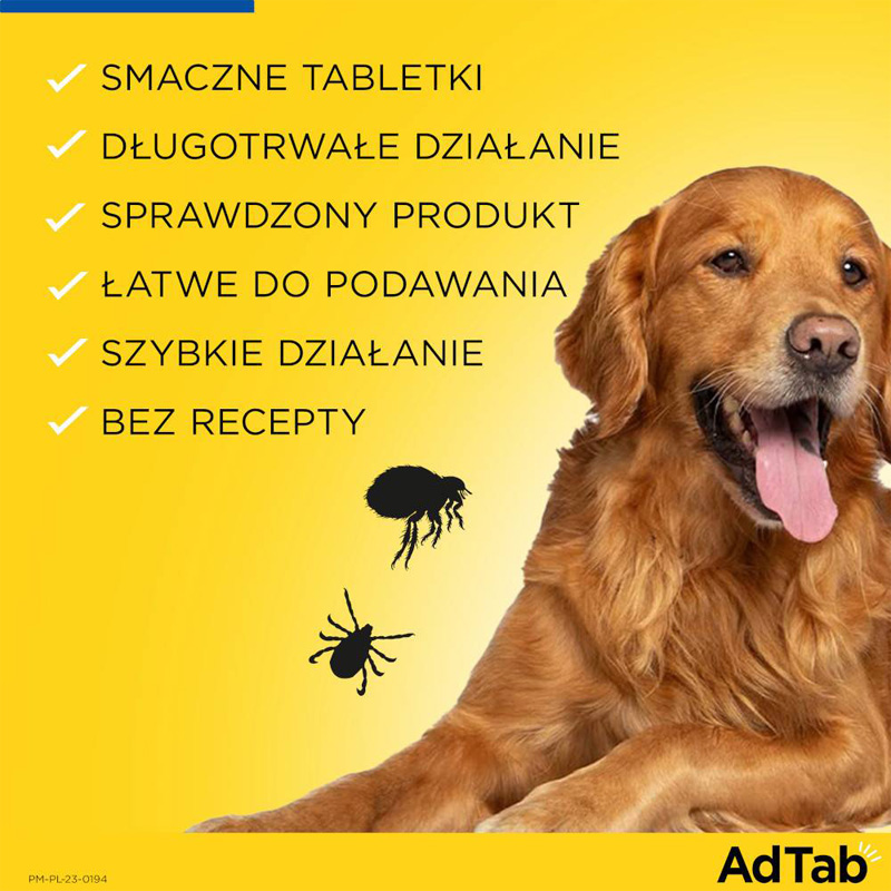 Adtab Pastilă Mestecabilă Pentru Purici şi Căpuşe Pentru Câini Mijlocii Elanco