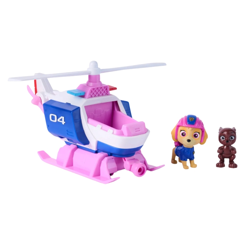 Psi Patrol Search Rescue Helikopter Skye Pojazd Napęd Pull-Back + Figurka Kangur
