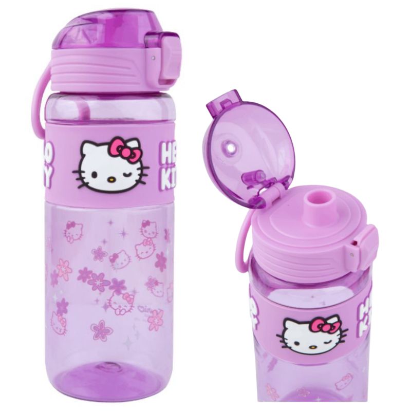 Hello Kitty różowy Bidon 750 ml Butelka na wodę z dzióbkiem otwarta