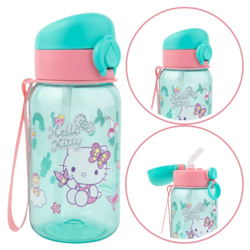 Hello Kitty Hugo Bidon dla dzieci 500 ml Light Blue Butelka ze słomką kubek