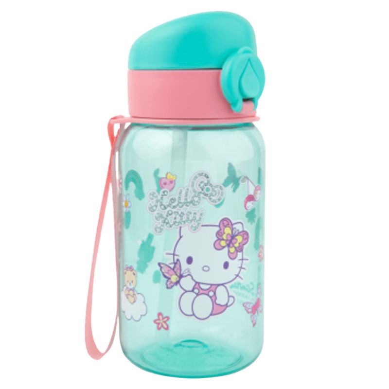 Hello Kitty Hugo Bidon dla dzieci 500 ml Light Blue Butelka ze słomką otwarta