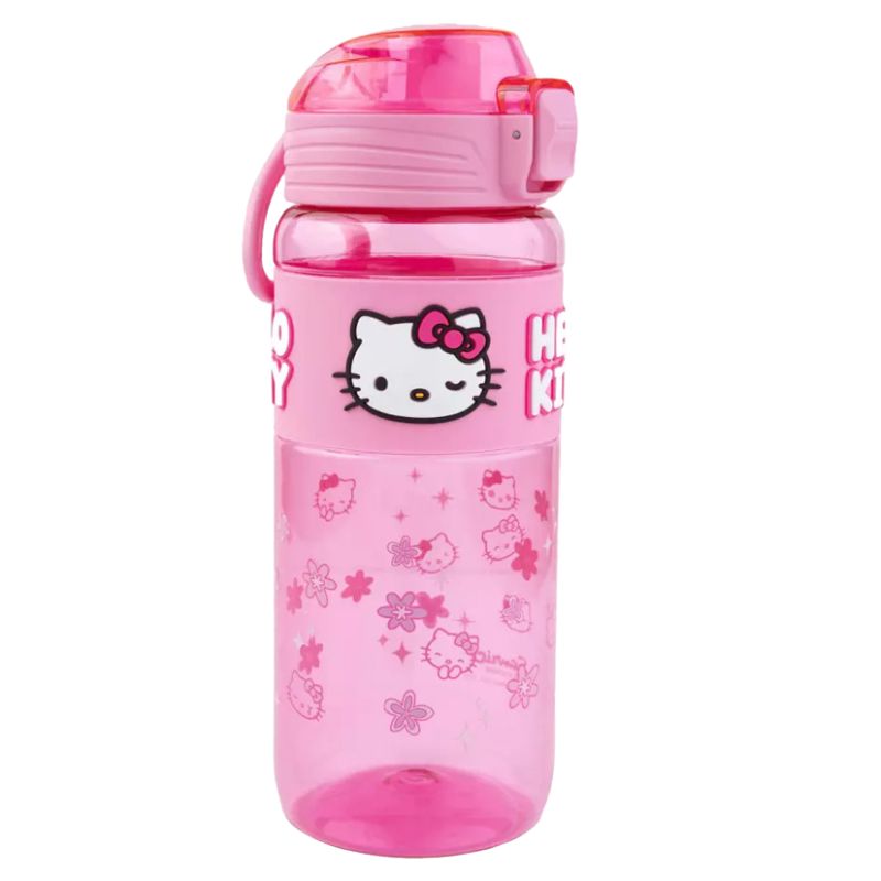 Hello Kitty różowy Bidon 750 ml Butelka na wodę z dzióbkiem zamknięta
