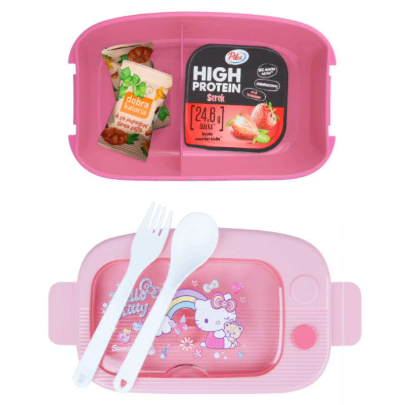 Hello Kitty Mil Cutie de prânz recipient pentru mâncare pentru copii 1100 ml Roz interior