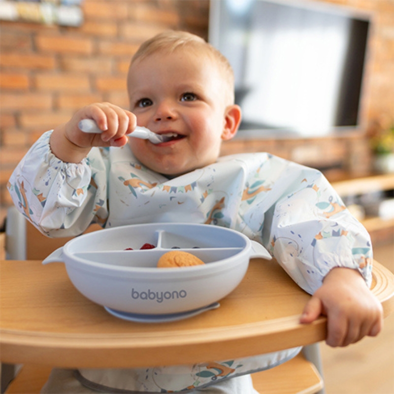 Babyono Farfurie din Silicon pentru Copii cu Ventuză și Capac