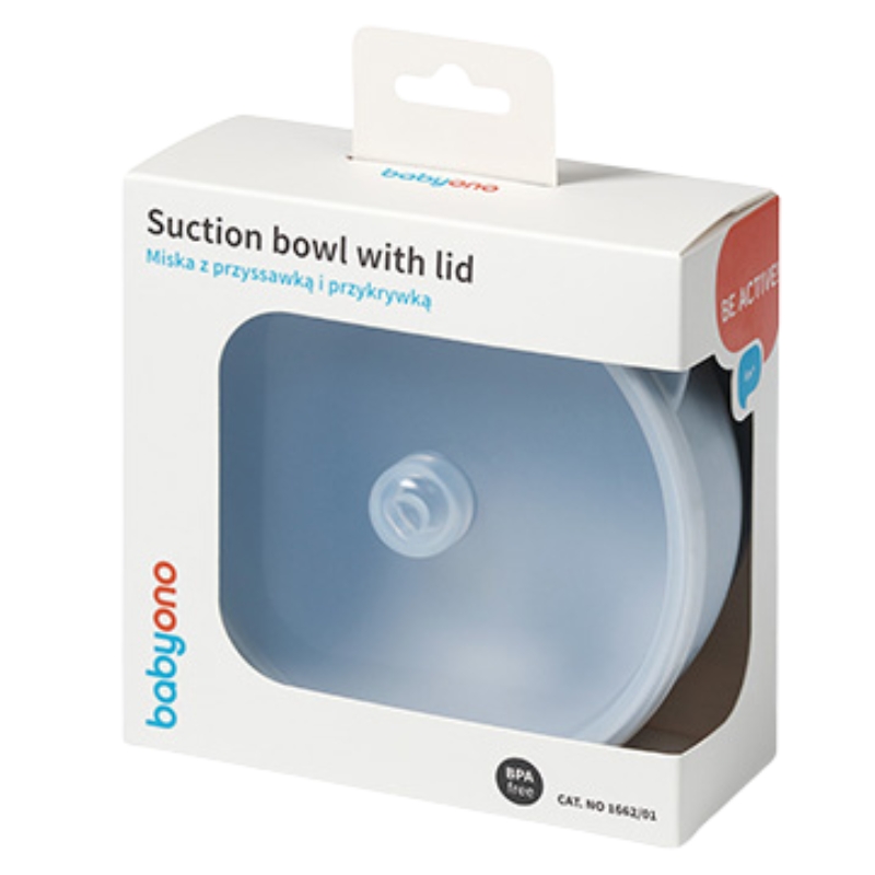 Babyono Bol din Silicon pentru Copii cu Ventuză și Capac