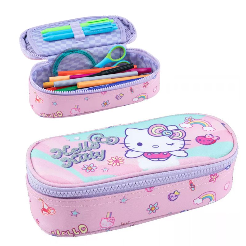 Coolpack Campus Piórnik Jednokomorowy Usztywniany Z Klapką Różowy Hello Kitty