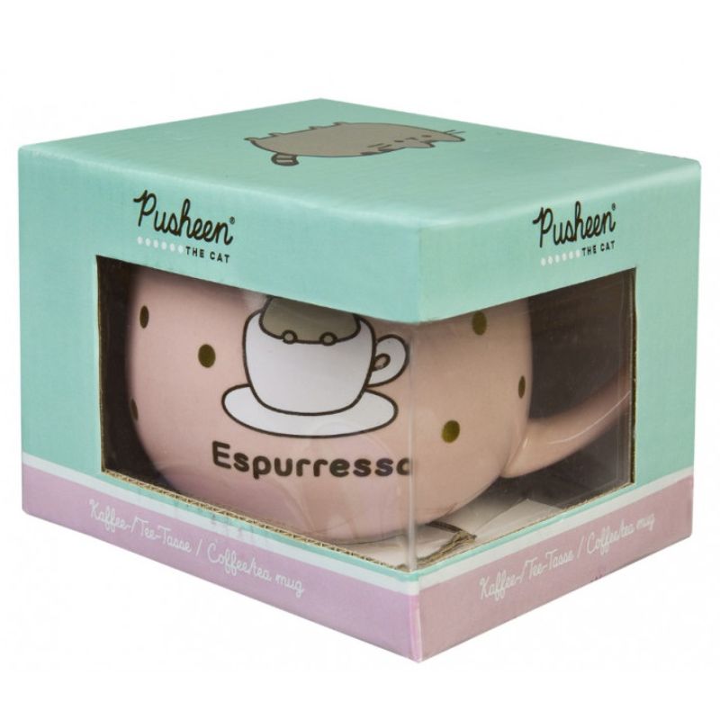 Duży Kubek Pusheen Różowy W Złote Kropki Z Nadrukiem Do Kawy Herbaty Dla Kobiety Dla Dziewczyny 300ml 