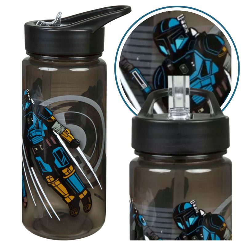 Bidon Dla Dzieci Do Szkoły Na Wodę Butelka Czarna Ze Słomką Star Wars 500ml