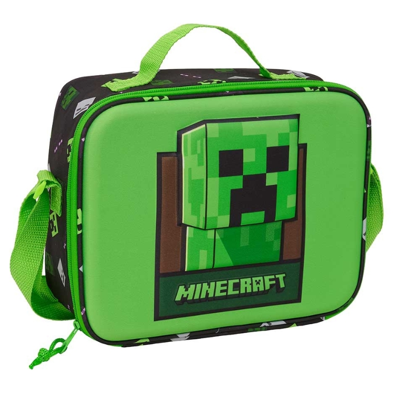 Safta Śniadaniówka Torba Termiczna Na Śnmiadanie Lunch Box Szkolny Dla Dzieci Minecraft 3D Wypukły